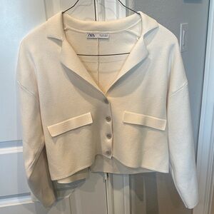 Zara Off-White Women's Sweater Blazer